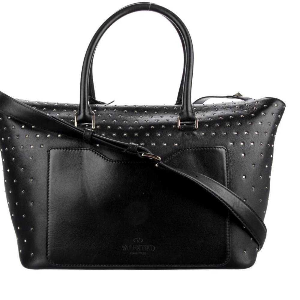 Valentino Garavani Black Leather Studded Crossbody/Shoulder Bag - Picture 4 of 5